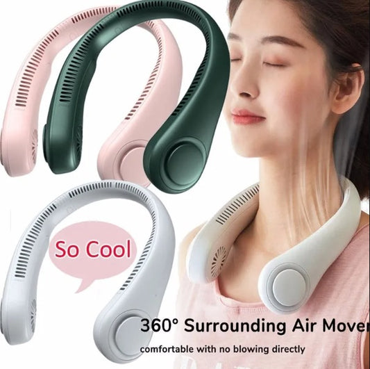 Portable Bladeless Hanging Neck Fan | Hands-Free Personal Cooling Fan for Travel, Office & Outdoor Use