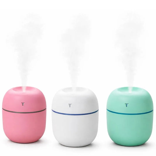 Humidifier With Warm LED Outline | USB Portable Air Humidifier | For Home, Office & Car | 220ml Mist Air Freshener