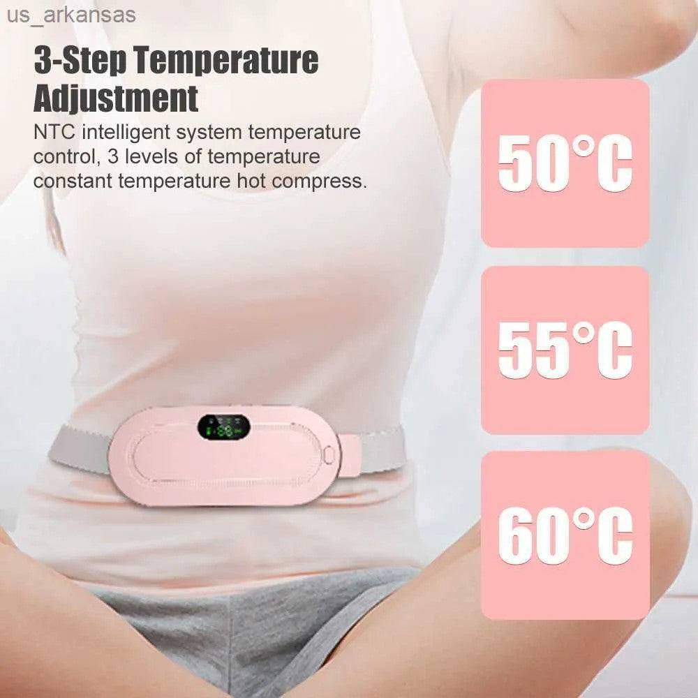 Digital Period Heating Pad & Vibrating Belt – Rechargeable Menstrual Cramp Relief Massager for Women