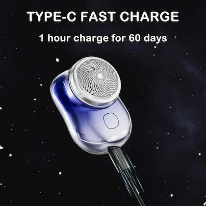 Mini Electric Razor for Men | Portable USB Rechargeable Shaver | Compact Travel Beard Trimmer with One-Touch Use