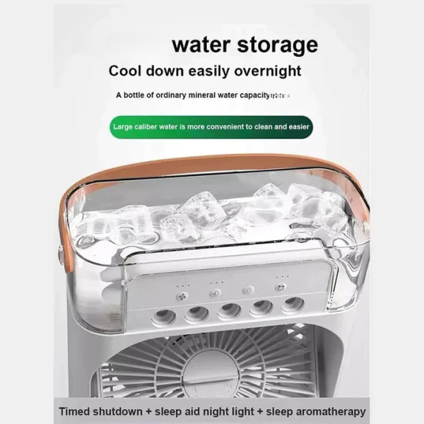 9 Inch Mist Fan | Portable Air Conditioner Fan | Mist Water, And Humidifier Function | Led Night Light Water Mist | Random Color