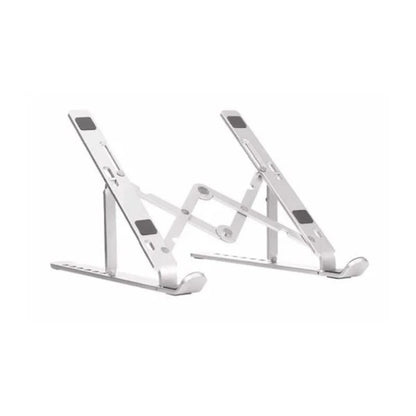 Premium Aluminum Foldable Laptop Stand | Sturdy, Adjustable, Portable | Silver & Black
