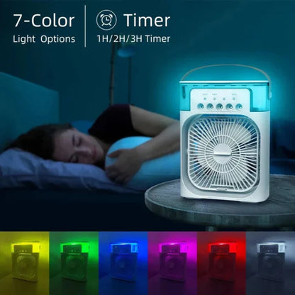 9 Inch Mist Fan | Portable Air Conditioner Fan | Mist Water, And Humidifier Function | Led Night Light Water Mist | Random Color