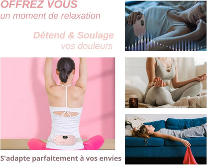 Digital Period Heating Pad & Vibrating Belt – Rechargeable Menstrual Cramp Relief Massager for Women