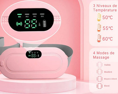 Digital Period Heating Pad & Vibrating Belt – Rechargeable Menstrual Cramp Relief Massager for Women